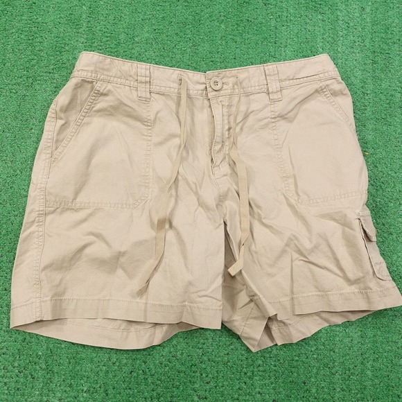 GH BASS HERITAGE BEIGE KHAKI CHINO SHORTS WOMENS SIZE 14 - Picture 1 of 6